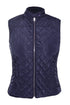 Sexy Blue High Neck Cotton Quilted Vest Coat